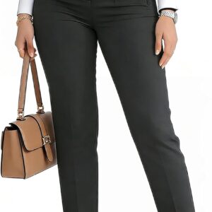 Womens High Waisted Pants 2026 Trendy Skinny Business Work Casual Pencil Trousers with Pockets