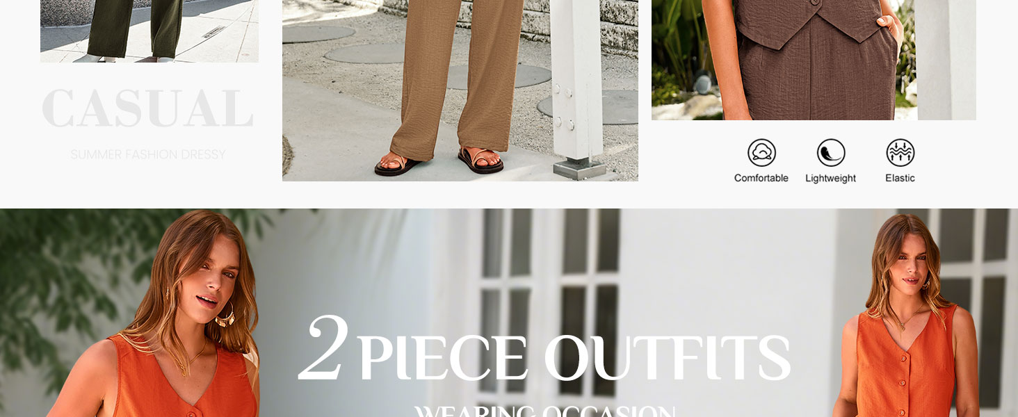 Womens Two Piece Outfits Summer Fashion Button V Neck Crop Vest Blazer and Wide Leg Pants Suit Matching Sets 5 summer pants sets women 2 piece outfits